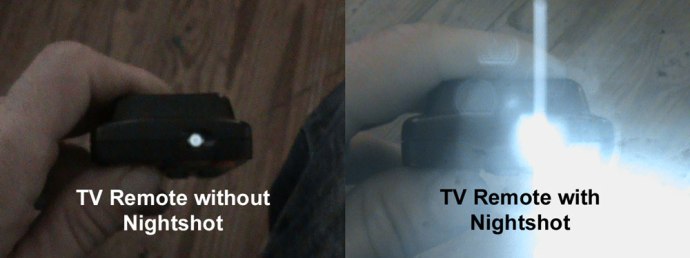 IR remote through video camera with nightshot